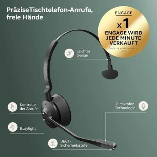 Jabra Engage 45 mono ausinės su techninėmis funkcijomis