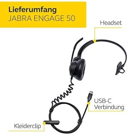 Ausinės Jabra Engage 50 Mono USB-C