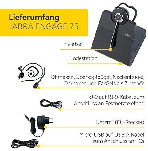 Jabra Engage 75, juodas