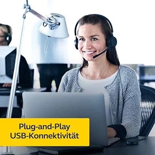 Ausinės JABRA EVOLVE 20 UC Stereo USB su lankeliu ant galvos triukšmo slopinimas USB jungtis su užtildymo mygtuku ir garsumo valdymu ant laido