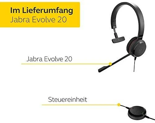 Ausinės Jabra EVOLVE 20 SPEC EDIT MONO MS - QUICK START GUIDE WARRANTY