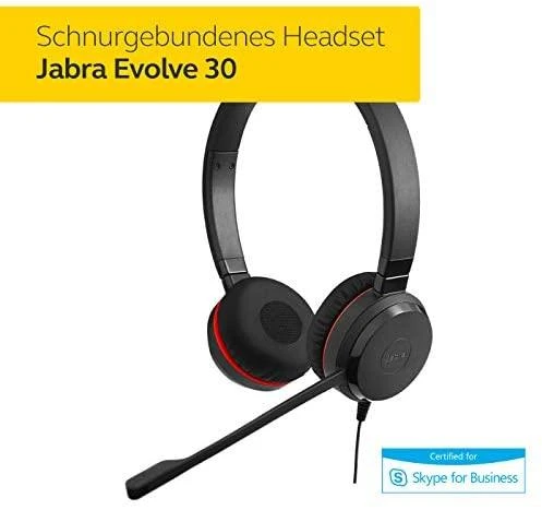 JABRA Evolve 30 II MS stereo Ausinės on-ear su laidu USB 3.5 mm jack Certified skirta Skype skirta Business