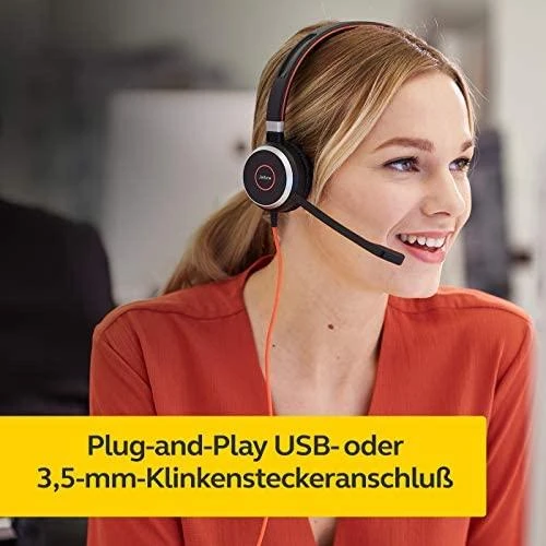 Ausinės Grandstream JABRA EVOLVE 40 MS Stereo USB su lankeliu ant galvos triukšmo slopinimas USB jungtis su užtildymo mygtuku ir garsumo valdymu ant laido