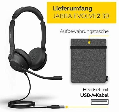 Ausinės JABRA Evolve2 30 USB-A MS Stereo
