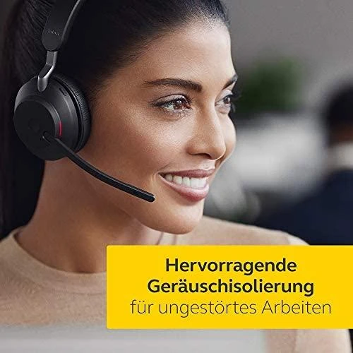 JABRA Evolve2 65 UC Stereo Ausinės on-ear Bluetooth belaidės USB-C noise isolating juodas