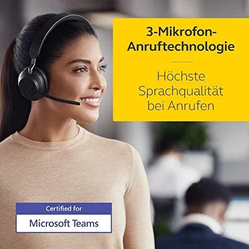 Jabra Evolve2 65 MS Mono Belaidės ausinės, Bluetooth, USB-A, Charging Stovas, Juoda