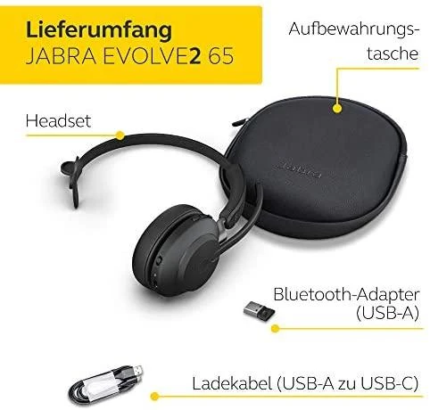 Ausinės Jabra Evolve2 65 Mono UC + Link 380a, juodas