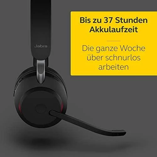 Ausinės Jabra Evolve2 65 USB-A UC Mono su Charging Stovas - Juodas