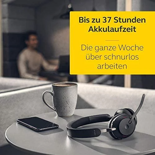 Belaidės Ausinės Jabra EVOLVE2 65 USB-A UC Stereo, Juodos