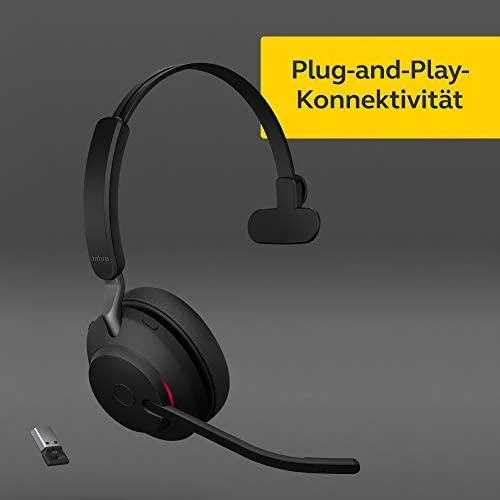 Ausinės Jabra Evolve2 65 USB-A UC Mono su Charging Stovas - Juodas
