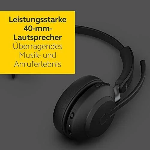 Ausinės Jabra Evolve2 65 USB-A UC Mono su Charging Stovas - Juodas