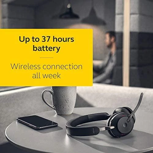 JABRA Evolve2 65 UC Stereo Ausinės on-ear Bluetooth belaidės USB-A noise isolating juodas