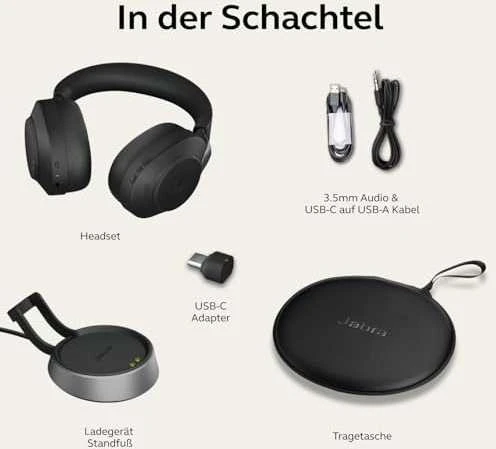 Belaidės ausinės Jabra Evolve2 85, Juodos