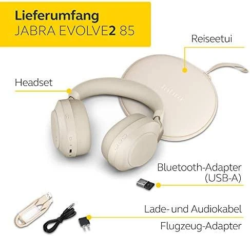 Ausinės JABRA Evolve2 85 Link380a MS Stereo Stovas Juodas