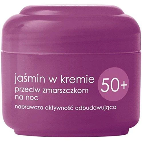 Ziaja Jasmine Night Skin Kreminis naktinis veido kremas nuo raukšlių, 50 ml