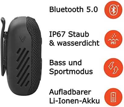 JBL Wind3S nešiojama kolonėlė, Juodos spalvos