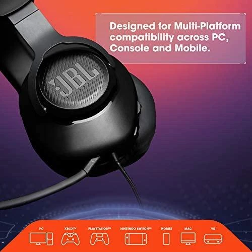 Žaidimų ausinės JBL Quantum 100, Juodos