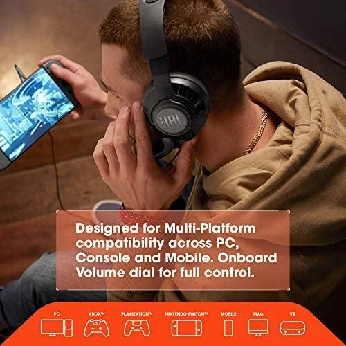 Žaidimų ausinės JBL Quantum 200, Juodos