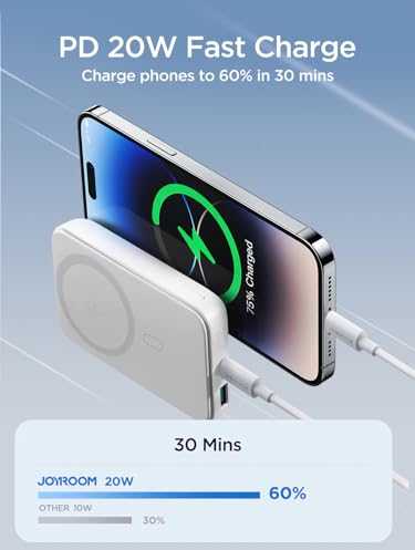 Mini Wireless PowerBank 20W 10000mAh Joyroom JR-W020 (balta)