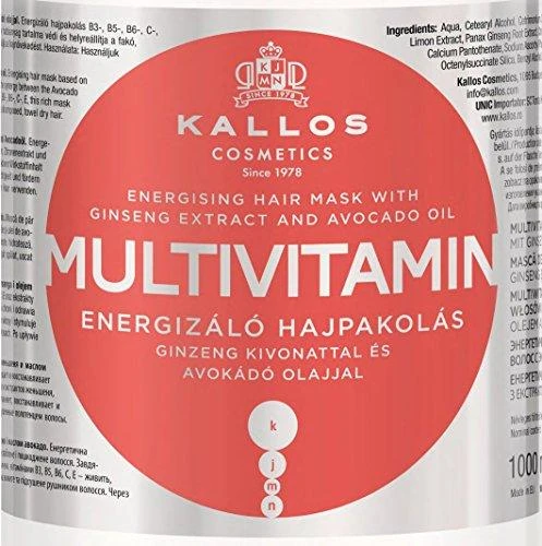 Kallos Cosmetics Multivitamin Energising Hair Mask plaukų kaukė, 1000 ml