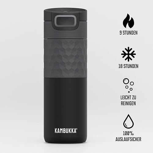Kambukka Termo puodelis Etna Grip 500 ml, Black Steel