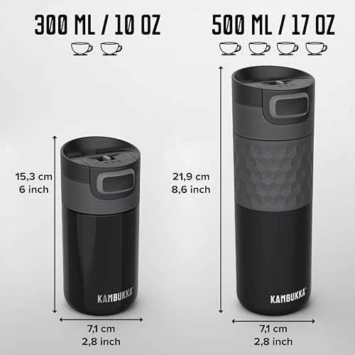 Kambukka Termo puodelis Etna Grip 500 ml, Black Steel