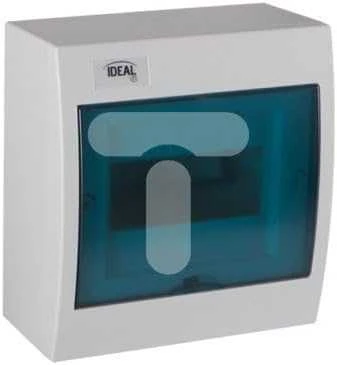 Kanlux 23611 Moduliniai skirstomieji įrenginiai, plastikiniai, 1x8, montuojami ant paviršiaus, IP30 IK07 N+PE II klasė, skaidrios mėlynos durys, KDB-S08T, balta 23611