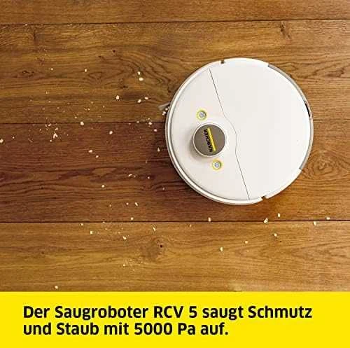 Dulkių siurblys-robotas Kärcher RCV 5 su plovimo funkcija, Baltas