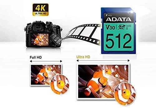 ADATA 512GB SD kortelė 4K vaizdo įrašymui