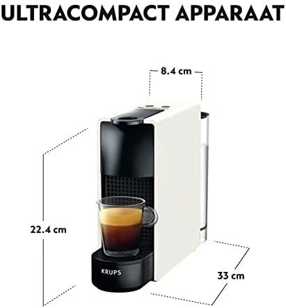 Kavos aparatas kapsulinis Krups Nespresso Essenza Mini XN1101 (1260W, baltos spalvos)
