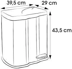 Šiukšliadėžė KEEEPER Gunnar, su pedalu, 7 L + 15 L, pilka sp.