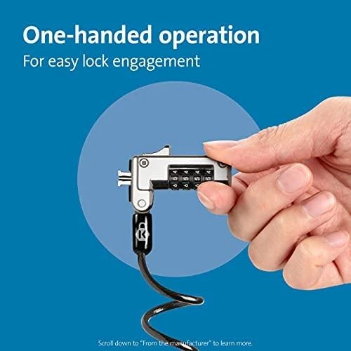 Leitz KENSINGTON Slim Combination Lock Nešiojamas nešiojamojo kompiuterio užraktas, skirtas NanoSaver saugos lizdui, kurį galima nustatyti iš naujo