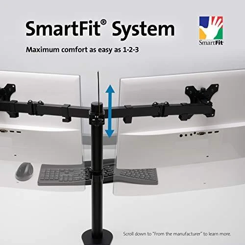 Kensington K55409WW SmartFit Ergo Dual Extended Monitorius Arm Monitoriaus laikiklis, Juoda