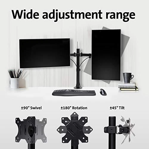 Kensington K55409WW SmartFit Ergo Dual Extended Monitorius Arm Monitoriaus laikiklis, Juoda