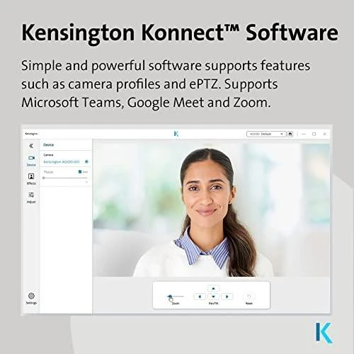 Kensington W1050 plataus kampo internetinė kamera su fiksuotu fokusavimu, 1080p