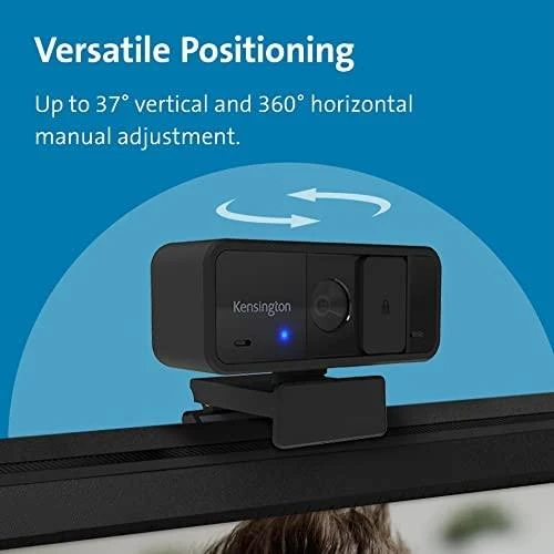 Kensington W1050 plataus kampo internetinė kamera su fiksuotu fokusavimu, 1080p