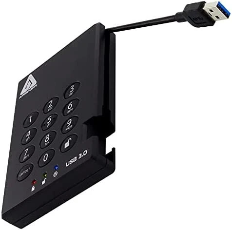 Kietasis diskas Dysk zewnętrzny HDD Apricorn Aegis Padlock 2TB Juodas (A25-3PL256-2000)