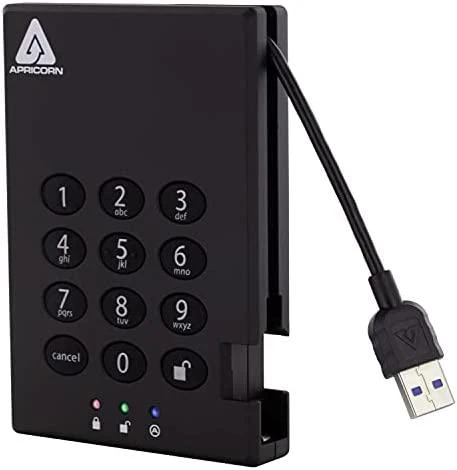 Kietasis diskas Dysk zewnętrzny HDD Apricorn Aegis Padlock 2TB Juodas (A25-3PL256-2000)