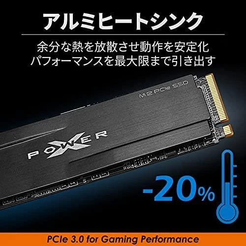 „SILICON POWER“ KOMPIUTERIŲ IR RYŠIO DISKAS „SILICON POWER“ SSD P34XD80 1TB M.2 PCIe Gen3 x4 NVMe 3400/3000 MB/s radiatorius