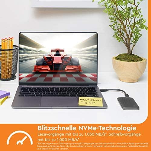Kietasis diskas Western Digital „Sandisk WD 1TB My Passport SSD“ – nešiojamas SSD diskas, kurio skaitymo ir įrašymo greitis – 1050 MB/s, o įrašymo – 1000 MB/s, USB 3.2 Gen 2 – kosminės pilkos spalvos, EAN: 619659184001