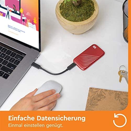 Kietasis diskas Western Digital MyPassport 1TB SSD, WDBAGF0010BRD-WESN, raudonas