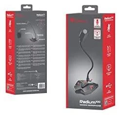 Natec Genesis | Gaming microphone | Radium 100 | Juodas ir raudona | USB 2.0