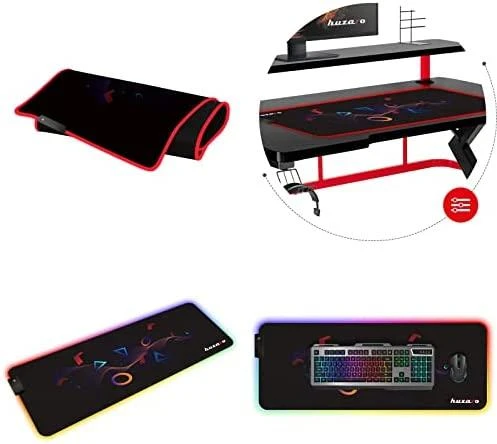 Pelės kilimėlis Huzaro RGB, Juodos spalvos