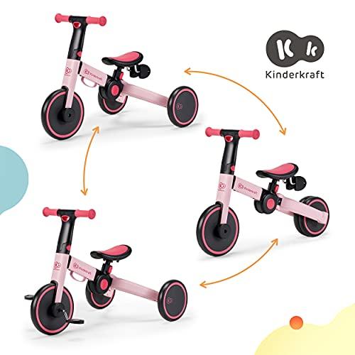 Kinderkraft sulankstomas vaikiškas triratukas 3 viename 4TRIKE KR4TRI00PNK0000, rožinis