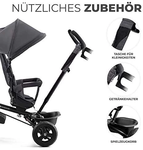 KINDERKRAFT triratukas Aveo pilkas, KRAVEO00GRY0000