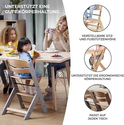 KinderKraft maitinimo kėdutė Enock, medinė