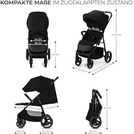 KINDERKRAFT vežimėlis TRIG 3 ONYX Juodas, KSTRIG03BLK0000