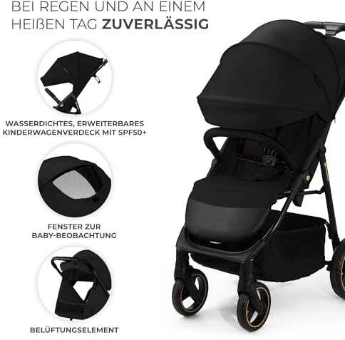 KINDERKRAFT vežimėlis TRIG 3 ONYX Juodas, KSTRIG03BLK0000
