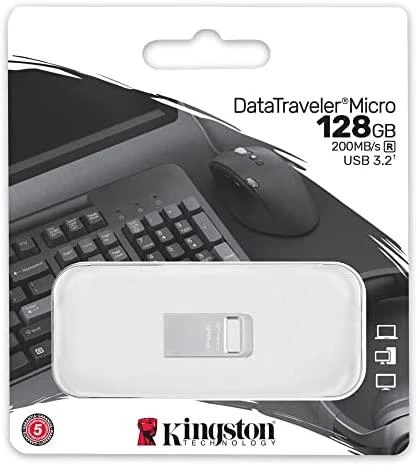 „Kingston“ | USB 3.2 atmintinė | „DataTraveler micro“ | 256 GB | USB A tipo | Sidabrinis