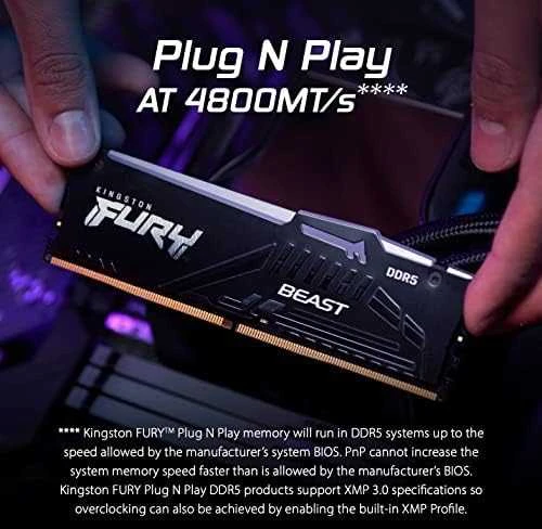 RAM KINGSTON 64GB 6000MT/s DDR5 CL36 DIMM rinkinys iš 2 FURY Beast RGB EXPO